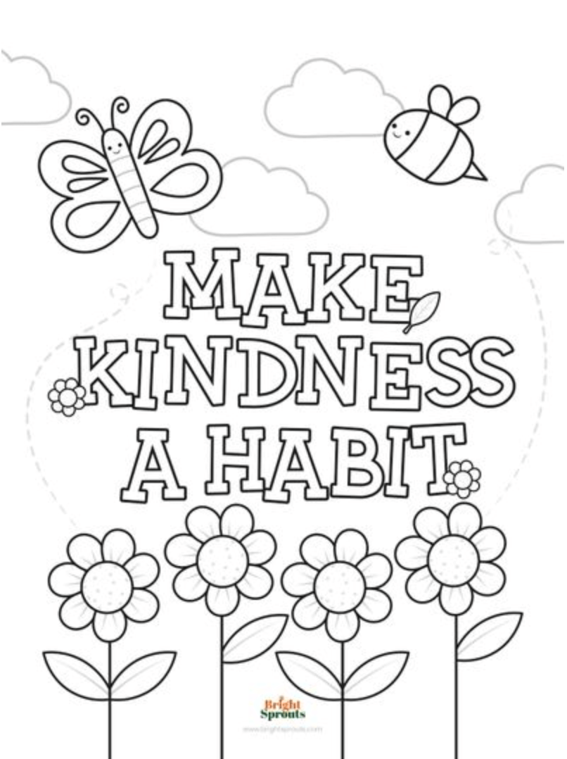 Make kindness a habit coloring page