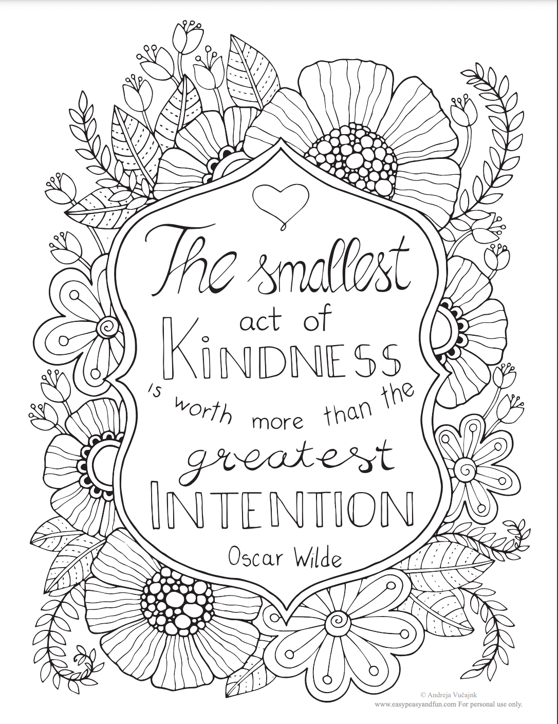 Free kindness coloring page