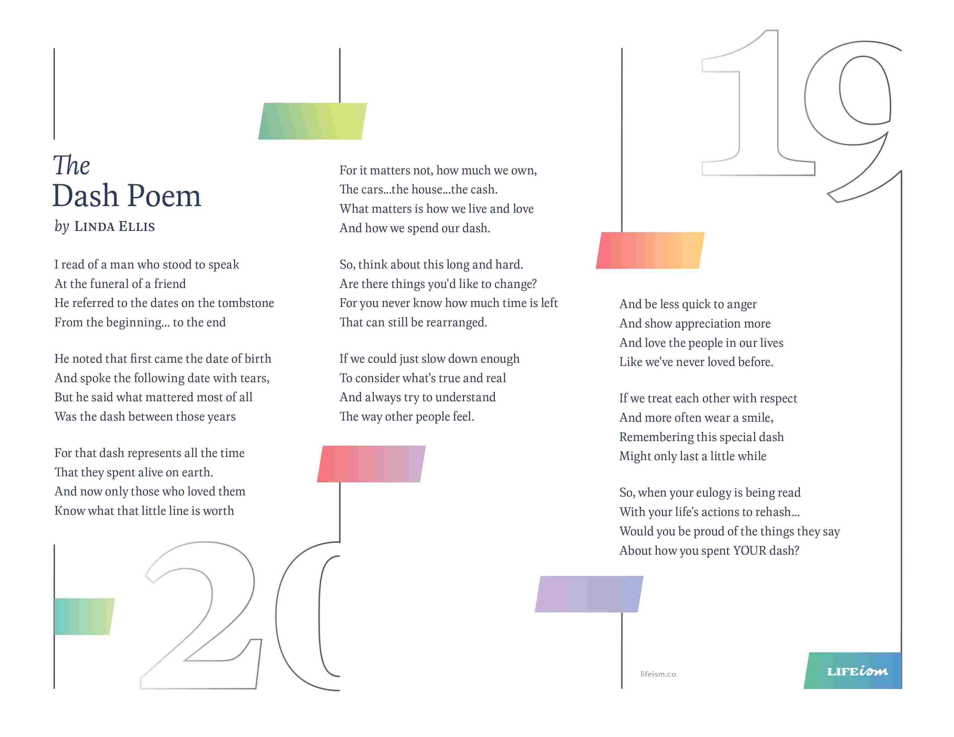 the dash by linda ellis poem