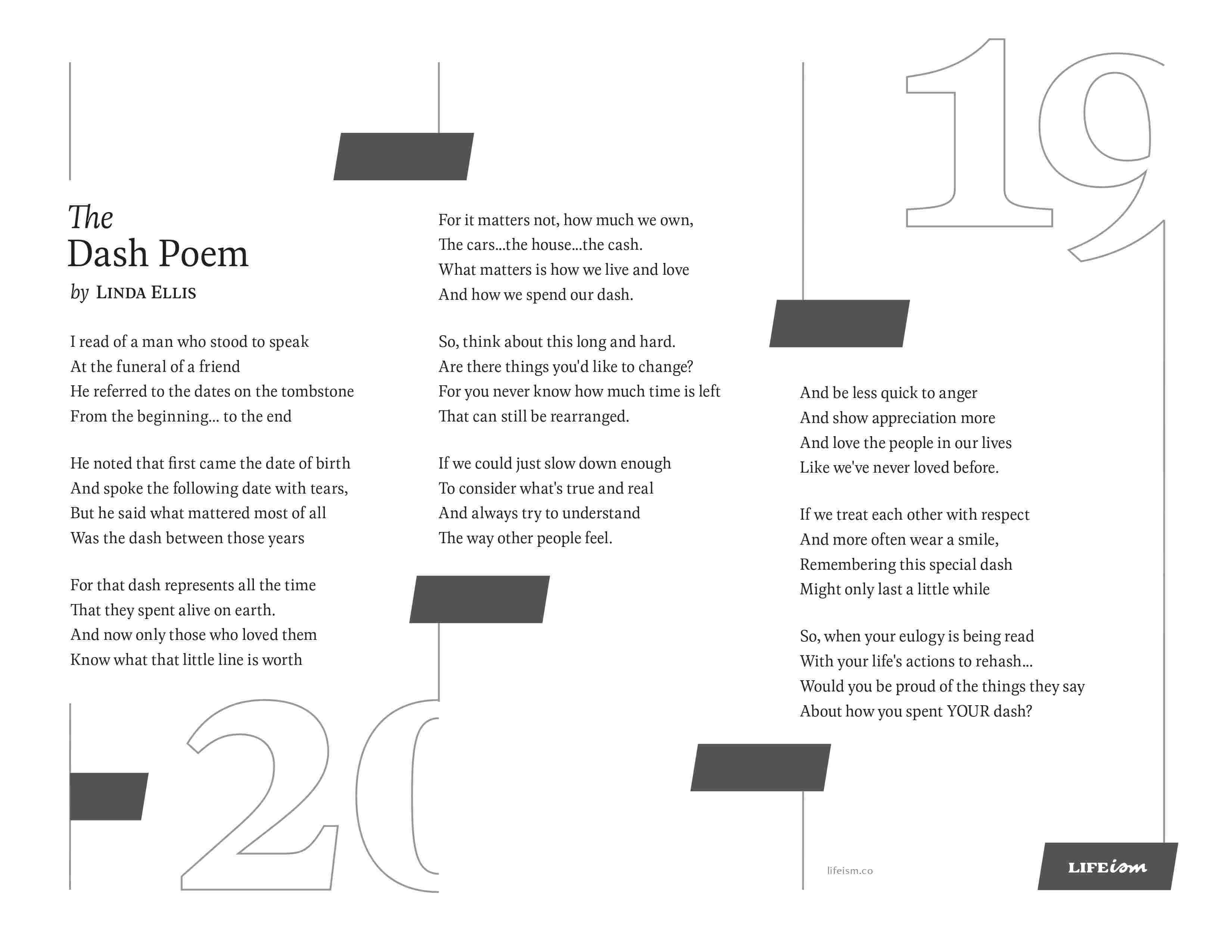 the dash poem printable text