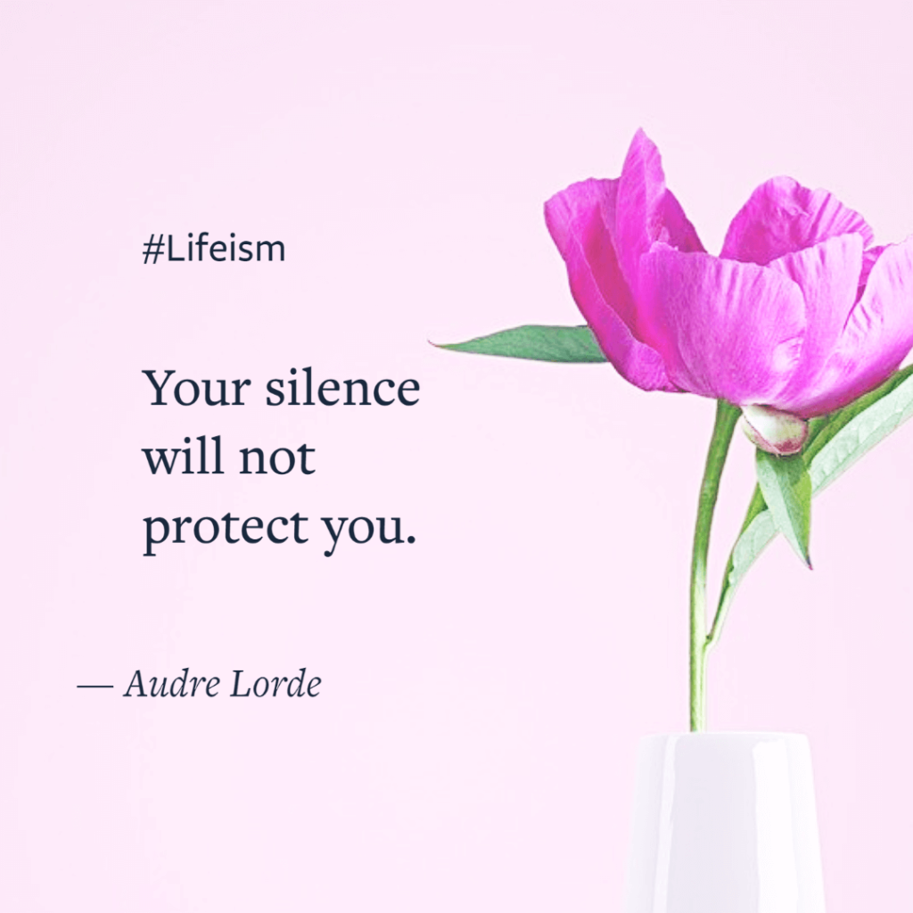 Audrea Lorde Quote on Silence - Lifeism